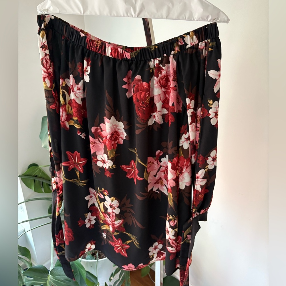Floral Black Skirt